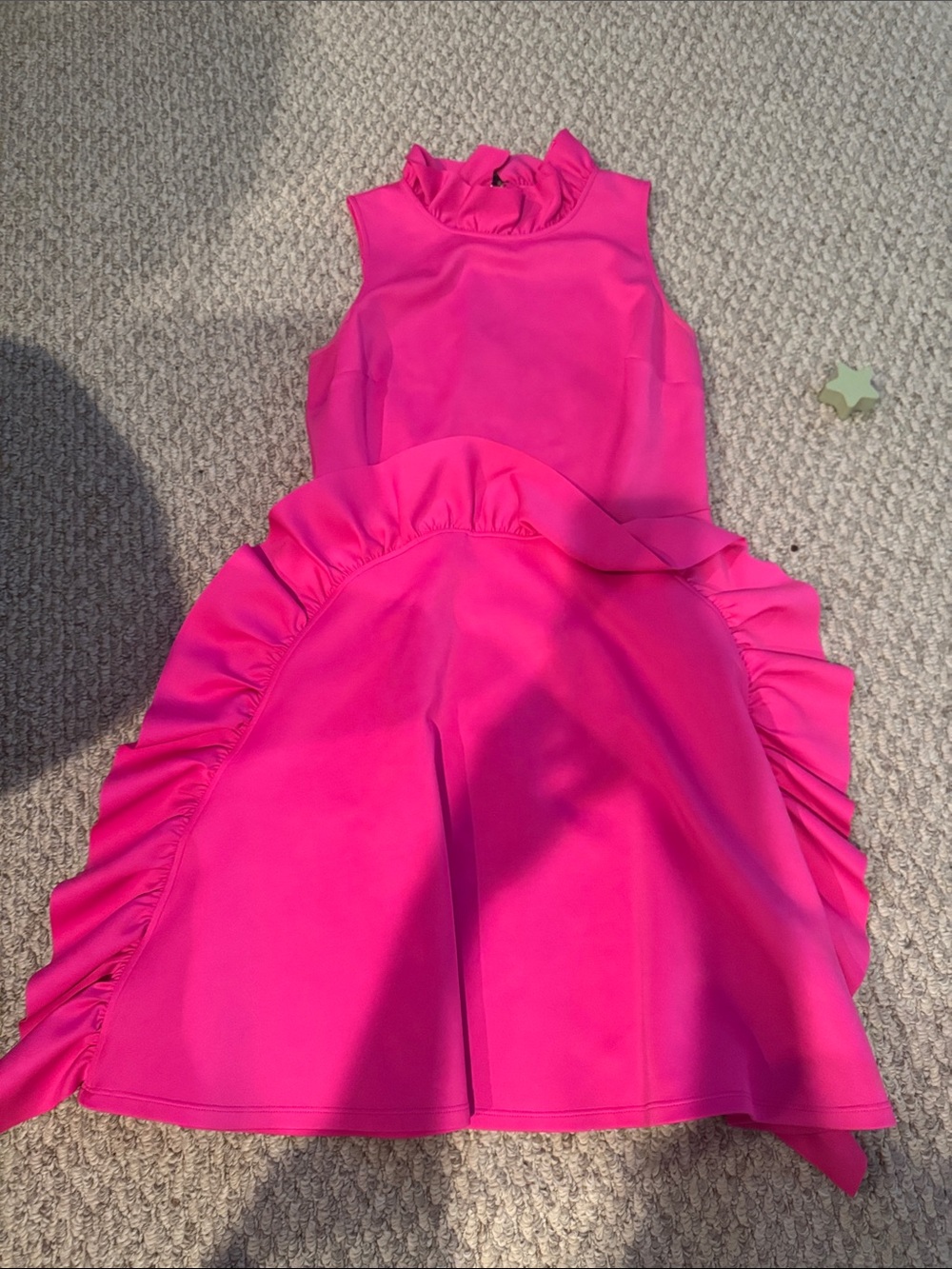 Ted Baker Hot Pink Ruffle Neck Sleeveless Dress